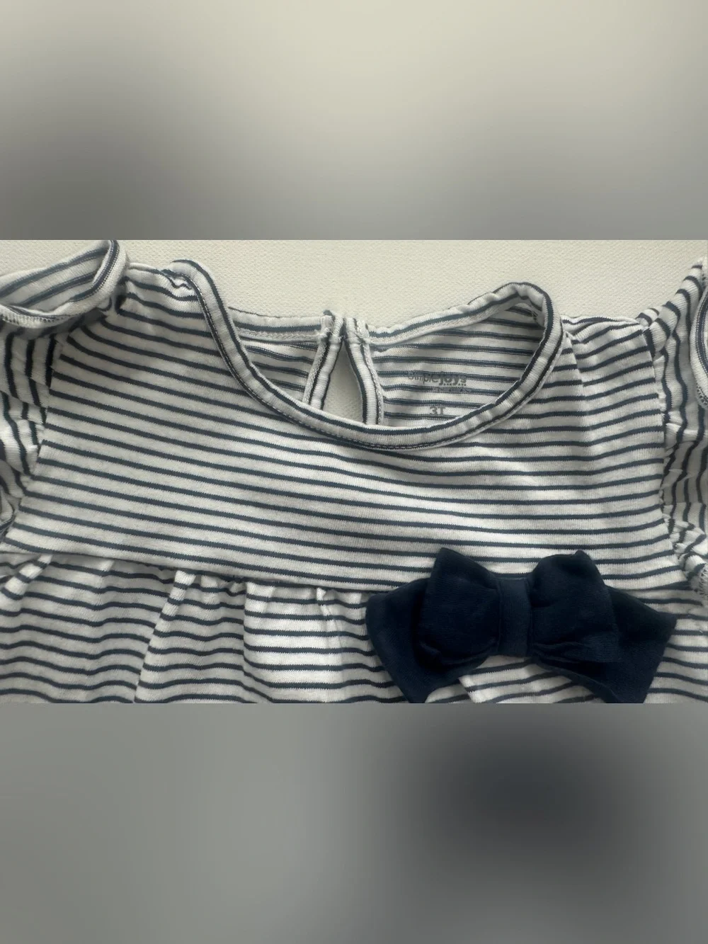 Simple Joys girl’s dress with Navy Bow Accent and Cat & Jack pants. Size 3T.